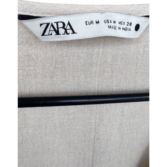 Zara Floral Embroidered Boho Tunic Dress With Bell Sleeves V-Neckline Medium - Picture 7 of 11